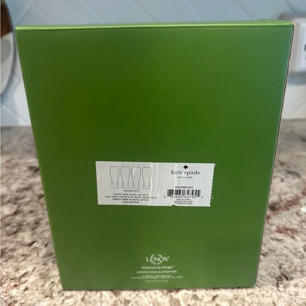 Kate Spade Larabee Dot Wheat Beer Glasses - Picture 6 of 6